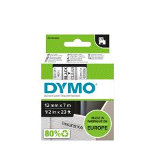 Dymo D1 Label Cartridge 12mmx7m Black/Clear