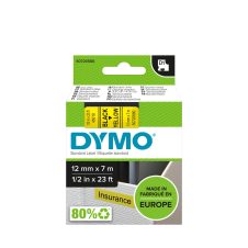 Dymo D1 Label Cartridge 12mmx7m Black/Yellow