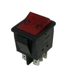 Swann Rocker Switch Series 51 On-On DPST Black/Red Illuminated