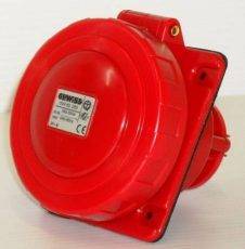 Gewiss Flush Mtg Skt Outlet 10? IP67 3P+E 63A 380-415V 6H