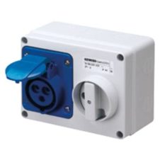 Gewiss Horiz Skt Outlet Switch W/Btm 2P+E 16A 200-250V 6H