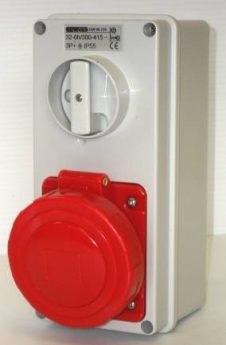 Gewiss Vert Skt Outlet Switch W/Btm 3P+E 16A 380-415V 6H