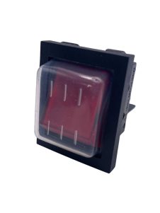 Comelux Rocker Switch On-Off With Rubber Boot Red Illuminated