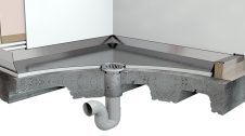 Shower-tray-appartment-compsite-steel-floor-tray-passive-fire-protection-of-drain-waste